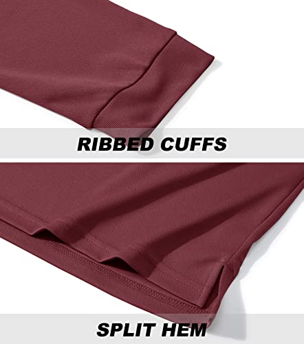 Tacvasen Polo Shirts For Men Polyester Golf Polo Shirts For Men Fishing Shirts Work Shirts Quick Dry Shirts Golf Polo Shirts For Men Dry Fit Wine #TOP5