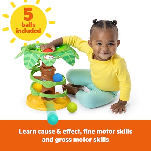 Image of Bright Starts Tropical Twirl Ball Play Toy with Lights & Music, 5 Balls Included, Unisex, 6 Months+