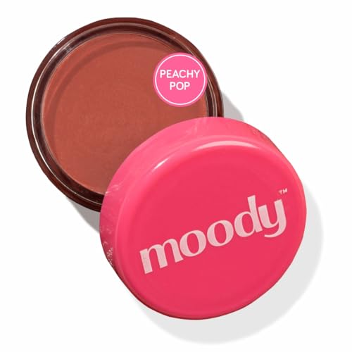Image of Moody Plush 3-in-1 Lip, Cheek & Eye Tint - Peachy Pop with Cacao Butter, Shea Butter & Jojoba Oil | Long Lasting | Paraben Free Lip Balm Moisturizer For All Skin Type, 5gm