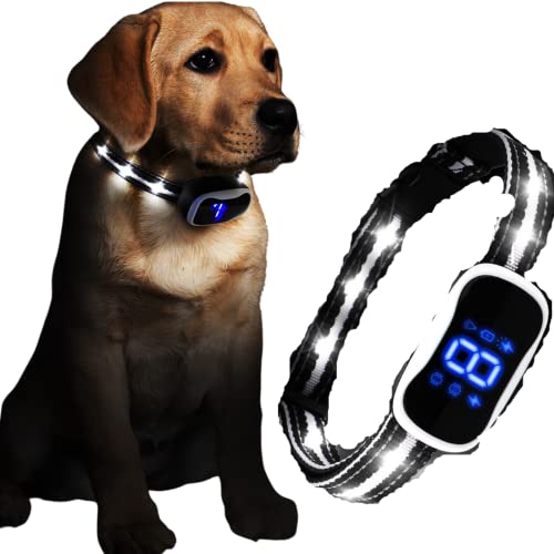 Dog Bark Collar,Rechargeable Smart Barking Collar, Anti Barking Training Collar with Sensitivity Beep Vibration Shock, Bark Shock Collar for Large Medium Small Dogs