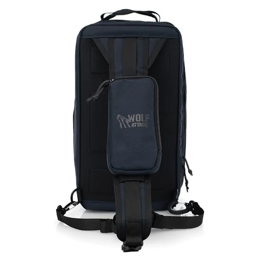 Mochila Transversal Wolf Attack Maverick Azul Carbono - Ballistic Nylon Zíper Ykk®.