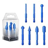 Schleiffräs-Bits für Steinschnitzerei und Gravur, 7-teiliges Schleifwerkzeug-Set mit Sechskantschaft, für langlebige Polier-Bits (7 Stück)