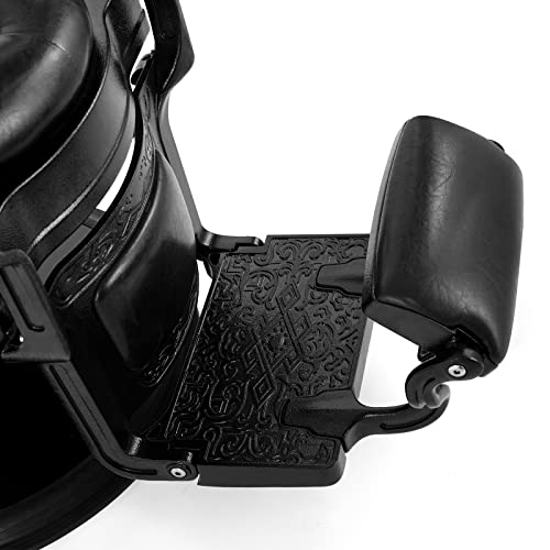 Artist Hand Retro Barber Chair Heavy Duty Barber Chairs Vintage Salon Chair Hydraulic Recline Beauty Spa Styling Equipment Rounded Cushioning With Puckered Button (Black) #TOP5