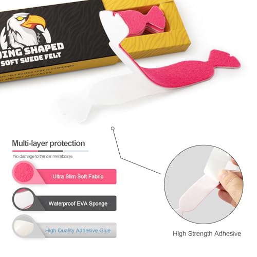 Image of Gomake Vinyl Squeegee Buffer 30PCS Pre-Cut Felt for Window Tint Wet or Dry Vinyl /PPF Application (Pink)