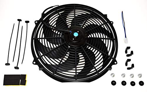 A-Team Performance 160061 16" High Performance Heavy Duty 12V Black Radiator Electric Wide