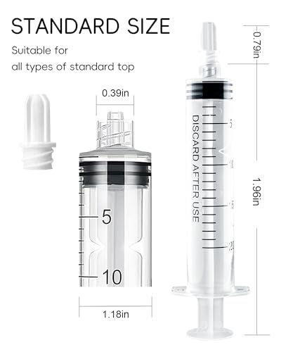 Image of 20ml Luer Lock Syringe without Needle - 20cc Plastic Syringes, Sterile, Individually Sealed, Pack of 10