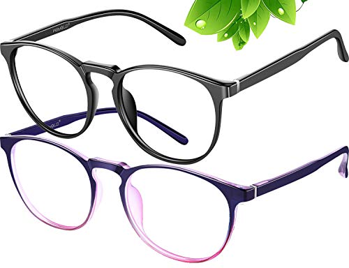Image of Blue Light Blocking Glasses Women /Men,Retro Round Anti Eyestrain Computer Gaming Glasses(2Pack)