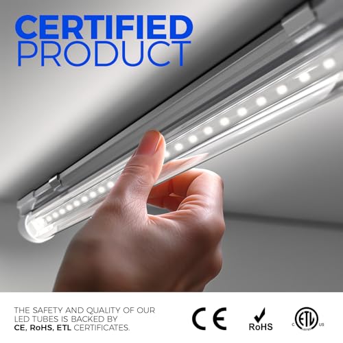 Image of Barrina T8 LED Shop Lights 1.5FT, 25W 3450LM 6500K, 2 Pack High Output Tube