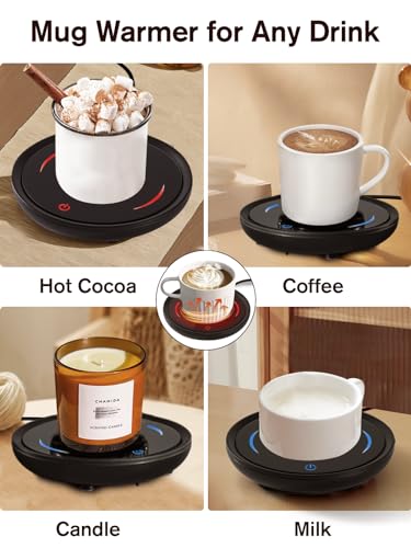 PUSEE Candle Mug Warmer, Gravity-Induction Coffee Mug Warmer for Desk with 2 Temp Settings, Auto Shut Off Coffee Cup Warmer, Beverage Warmers Heating Plate for Coffee, Tea, Milk and Candle Wax - Thumbnail 6