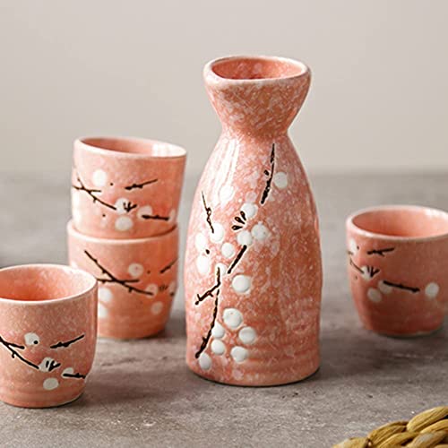 Juego de sake de cerámica tradicional japonesa con diseño refinado de 7 piezas 3