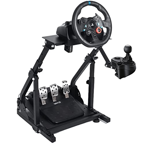 Anman Racing Wheel Stand PRO Match for Logitech G27/G29/G920 Fanatec Thrustmaster Adjustable Peak Gaming Steering Wheel Shifter Mount Racing Simulator Cockpit Foldable With out Pedal and steering Wheel Anman Racing Wheel Stand PRO Match for Logitech G27/G29/G920 Fanatec Thrustmaster Adjustable Peak Gaming Steering Wheel Shifter Mount Racing Simulator Cockpit Foldable With out Pedal and steering Wheel