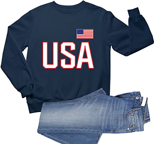 Go All Out X-Large Navy Blue Mens Usa National Pride Sweatshirt Crewneck thumb #1