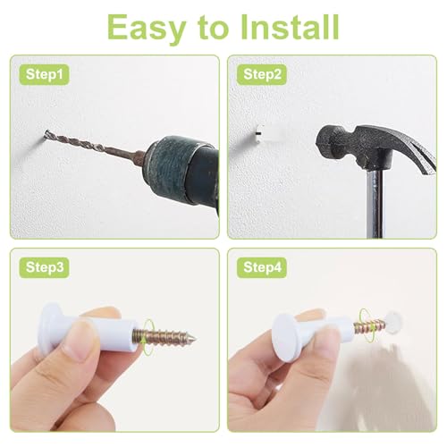 UFURMATE Metall Kleiderhaken 6PCS Runde Wandhaken Heavy Duty Haken Kleiderbügel Robuste Haken für Eingangsbereich, Bad, Küche (weiß)