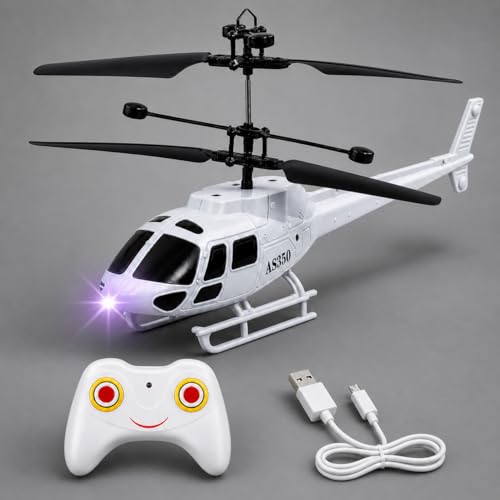 Image of KIDZYMON RC Flying Helicopter with Hand Gravity Sensor, Charging Battery, 3D Light, Safety Sensor, Gravity Sensor, Suitable for Kids Age 4+ Years (Millitary)