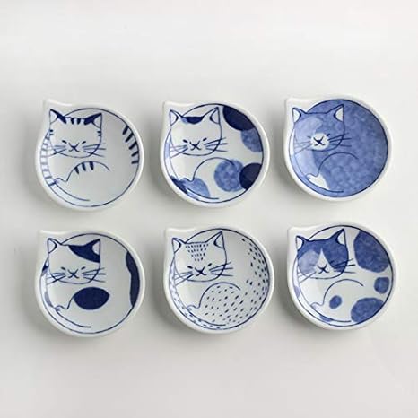 Amazon.co.jp: 豆皿 猫 皿 猫柄 ねこ セット おしゃれ 箸置き 和食器