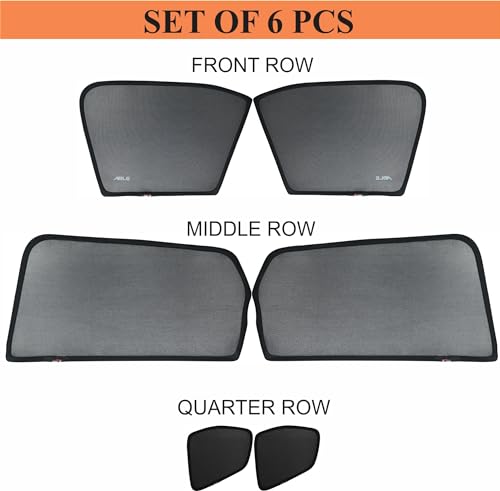 Able Zed Black Half Car Sun Shade Curtains for Mercedes-Benz-V-Class V 220 Set of 6 Pcs