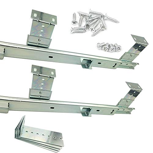 Tastatur Auszugschienen 305~405mm Schwarz, Höhenverstellbare Führungen Mit Kugellager, Tastatur Schubladenschienen Teleskopschienen