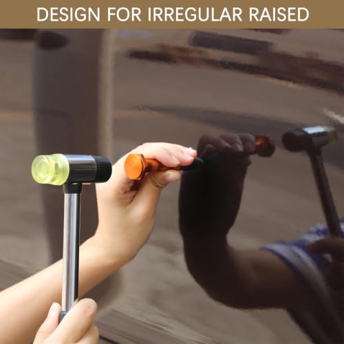 Image of Paintless Dent Repair Kit, PDR Hammer with Tap Down Pen and 9 Shaped Heads, Dent Hammer Removal Tool for Car Body, Appliance Metal Panels, DIY Dent Repair Kit