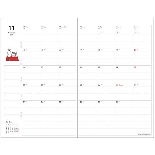 最安値 サンスター文具 年 手帳 ライフ スヌーピー A5変形 月間 マンスリー ピンクの価格比較