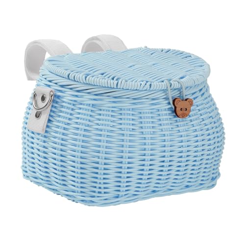 子供用自転車バスケット サイクリングバスケット 耐久性のある収納バスケット ハンドルバーバイクバスケット ブルー