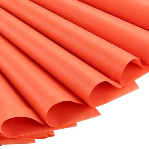 Kesote Geschenkpapier 60 Seidenpapier Verpackungsmaterial 70 x 50 cm Orange Transparentpapier Bastelpapier Packpapier Basteln Papier Hochzeit Geschenk Deko Weihnachten Origami Papier Halloween