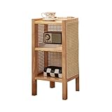 JTPMYFT Mesita de Noche de ratán, Dormitorio y Espacios pequeños.(Original Wood)