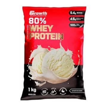WHEY PROTEIN CONCENTRADO (1KG) - GROWTH SUPPLEMENTS (1kg, Sorvete de Creme)