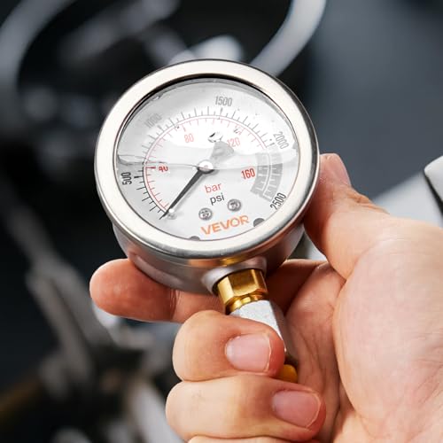 VEVOR Hydraulikdruck Testkit, 10/60 / 160/400 / 600 Bar, Hydraulik Messgerät Set inkl. 5 Messgeräte, 20 Kupplungen, 4 Schnellkupplungen, 3 Schläuche für Bagger-Baumaschinen