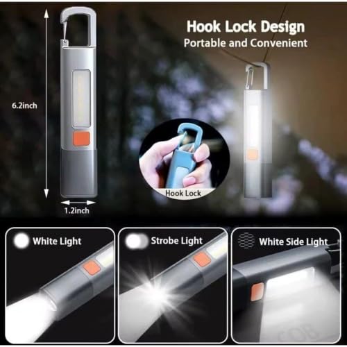 Image of LED Flashlight Rechargeable Hand Torch With Telescopic Zoom And Carabiner