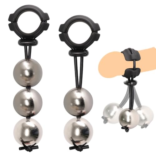 Edelstahl Penisring Anhänger Belastbarer Physischer Dehntrainer Metall Penisring Unterstützendes Sex Spielzeug für Erwachsene Cockring für Männer Ballstretcher Men Seckoe (2.5cm-1 Kugel)