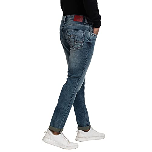 Image of Spykar Men's Kano Slim Fit Mid-Rise Jeans (Ankle Length)