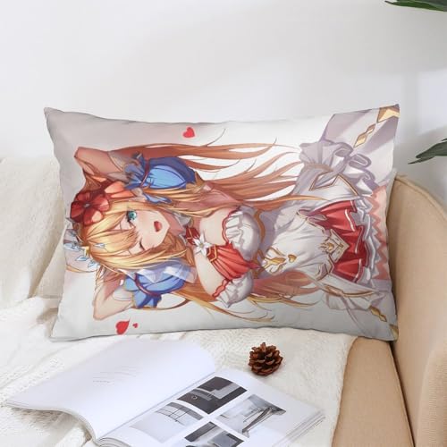 枕カバー プリコネR ペコリーヌ ピローケース 60cm*40cm まくらカバー 寝具カバー ファスナー式 抱き枕 クッション 吸汗速乾 静電気対策強化 ソファクッションカバー 快適 肌に優しい 軽量 柔らかい ホテル品質 四節通用 家庭用 アニメ キャラ