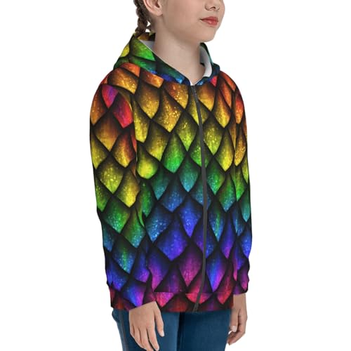 Dragon Scales Kids Pullover Hoodies Boys Zip Up Sweatshirts Girls Athletic Clothes with Pocket4