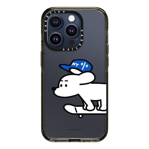Coque iPhone 15 Pro CASETiFY Impact Skater John Noir Transparent