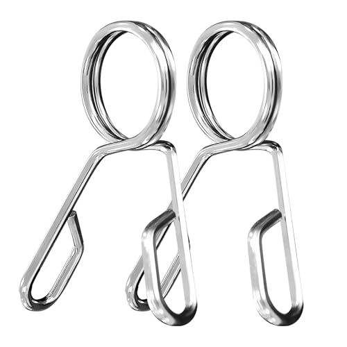 Balelinko 2 Inch Dumbbell Spring Collars Barbell Clamps Locking Collars Clips for Weightlifting Exercise Fitness Training Supplies，2 Pieces