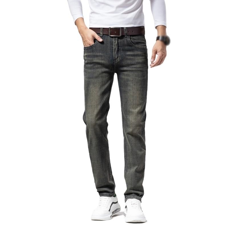 Vintage Jeans Fall Casual Loose Straight Stretch Jeans Regular Fit Pants2