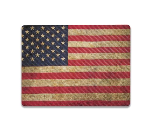 Image of MightySkins Carbon Fiber Skin Compatible with Microsoft Surface Laptop Go 3 (2023) Full Wrap Kit - Vintage Flag | Protective, Durable Textured Carbon Fiber Finish | Made in The USA