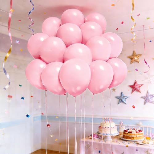 Image of Pink Balloon Birthday Party Balloons - 100 Pack 12 inch Round Party Balloons for Bachelorette Birthday Wedding Bridal Shower Party Decoration