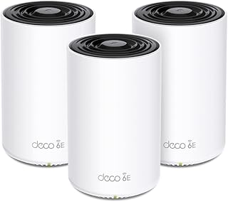 TP-Link Deco AXE5400 Tri-Band WiFi 6E Mesh System (Deco XE75) - Covers up to 7,200 Sq.Ft, Replaces WiFi Router and Extender, AI-Driven Mesh, New 6GHz Band, 3-Pack