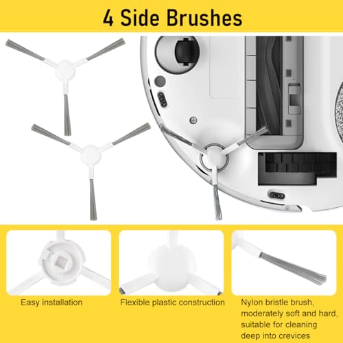 Image of HASTHIP Drea*me Vacuum Cleaner Accessories for Drea*me L10s Ultra /L10 Ultra Robot Vacuum Cleaners Replacement Accessories with 4 Side Brushes, Activated Carbon Filtration Net, Mops, Dust Bags