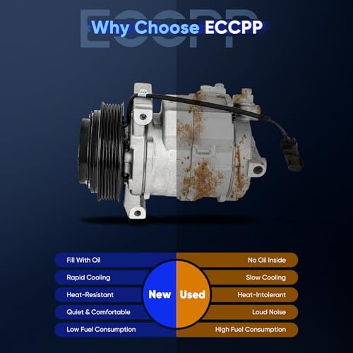 Image of ECCPP A /C Compressor with Clutch Fit for Dodge Journey 3.5L 2009-2010 | Fast Cooling AC Compressor