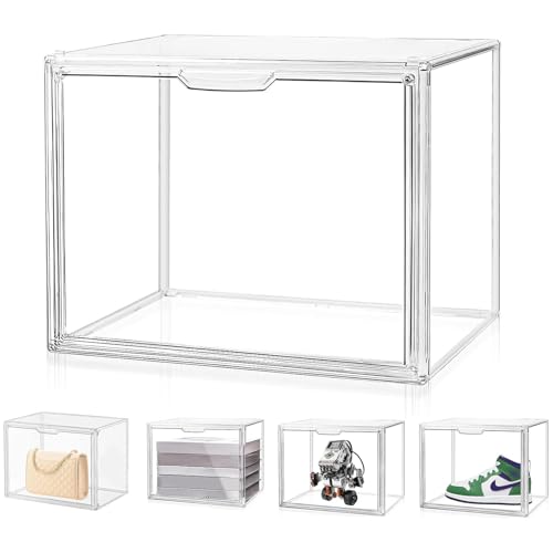 PANOONA Vitrine en Transparent - Vitrine pour Collection, Boîte de Présentation Transparent pour Figurines d'action,Mini Figurines, Objets de Collection, DIY...