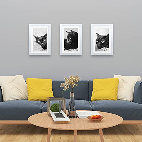 Image of VCK 11x17 Picture Frame Set of 3, White Wood Frames, Gallery Wall Decor Photo Frames for Wall Mounting Horizontally or Vertically