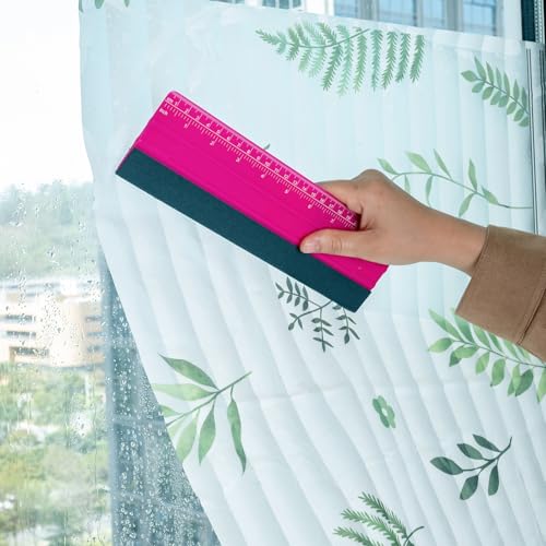 FOSHIO Professional Squeegee for Vinyl, Decals, Sticker Paper, Wallpaper, Window Film, Craft, Suede Felt Squeegee Smoothing Tool with Ruler, Pink (10 inches) by FOSHIO - Image 7