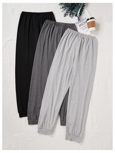 Women's 3 Pack Pajama Bottoms Bow Knot Elastic Waist Comfy Casual Pajama Lounge Pants3