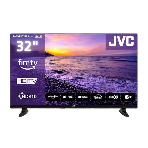 JVC Fernseher 32 Zoll Fire TV HD-Ready Smart TV HDR Fernseher mit Alexa Sprachsteuerung und Triple Tuner, LED TV LT-32VRH3555 (2026)