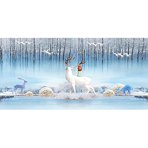 Broderie diamant wapiti 70x140cm kit complet pour embellir un grand mur vide