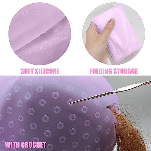 1 Hair Coloring Hat with Crochet Hooks, 1 Set of Combs, 1 Pair of Gloves, Hair Coloring Set, Multifunctional Styling, Hairdressing Tools, Suitable for Hair Coloring in Hair Salons - Image 3