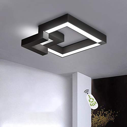 ZMH Lampara De Techo 37W Control Remoto Regulable 2960lm,Frío Blanco(puede cambiar tres colores) Moderna LED Luz De Techo Diseño Geométrico para Baño Dormitorio Cocina Sala de Estar Comedor Balcón