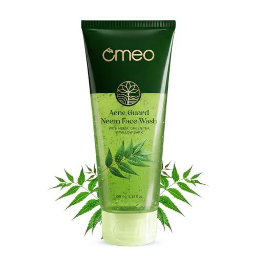 Image of Omeo Acne Guard Neem Face Wash 100ml Controls Pimple, Acne, Oil & Blackhead | With Neem, Green Tea, Willow Bark & Salicylic Acid | All Skin Types, Recommended by Dermatologist - Men & Women